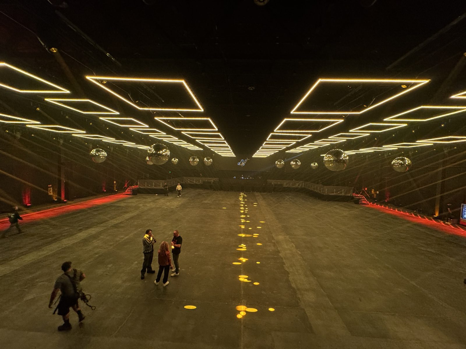 The 54-square kinetic lighting installation spanning the venue ceiling