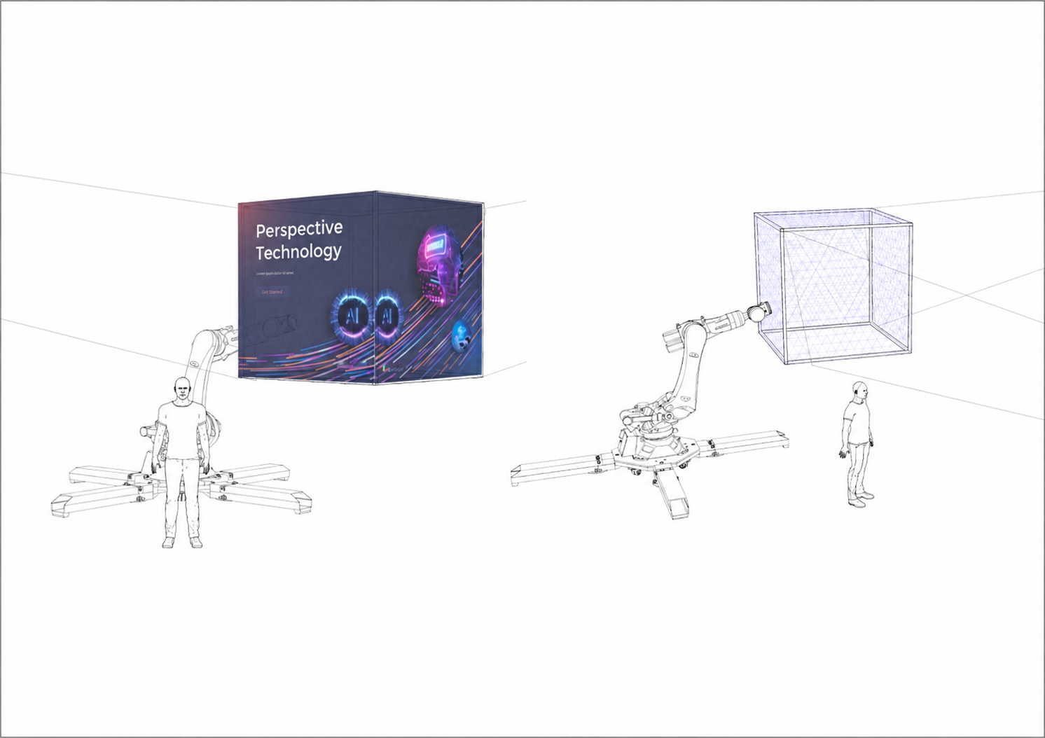 Bottle robotic display with kinetic figurine — luxury beverage brand concept