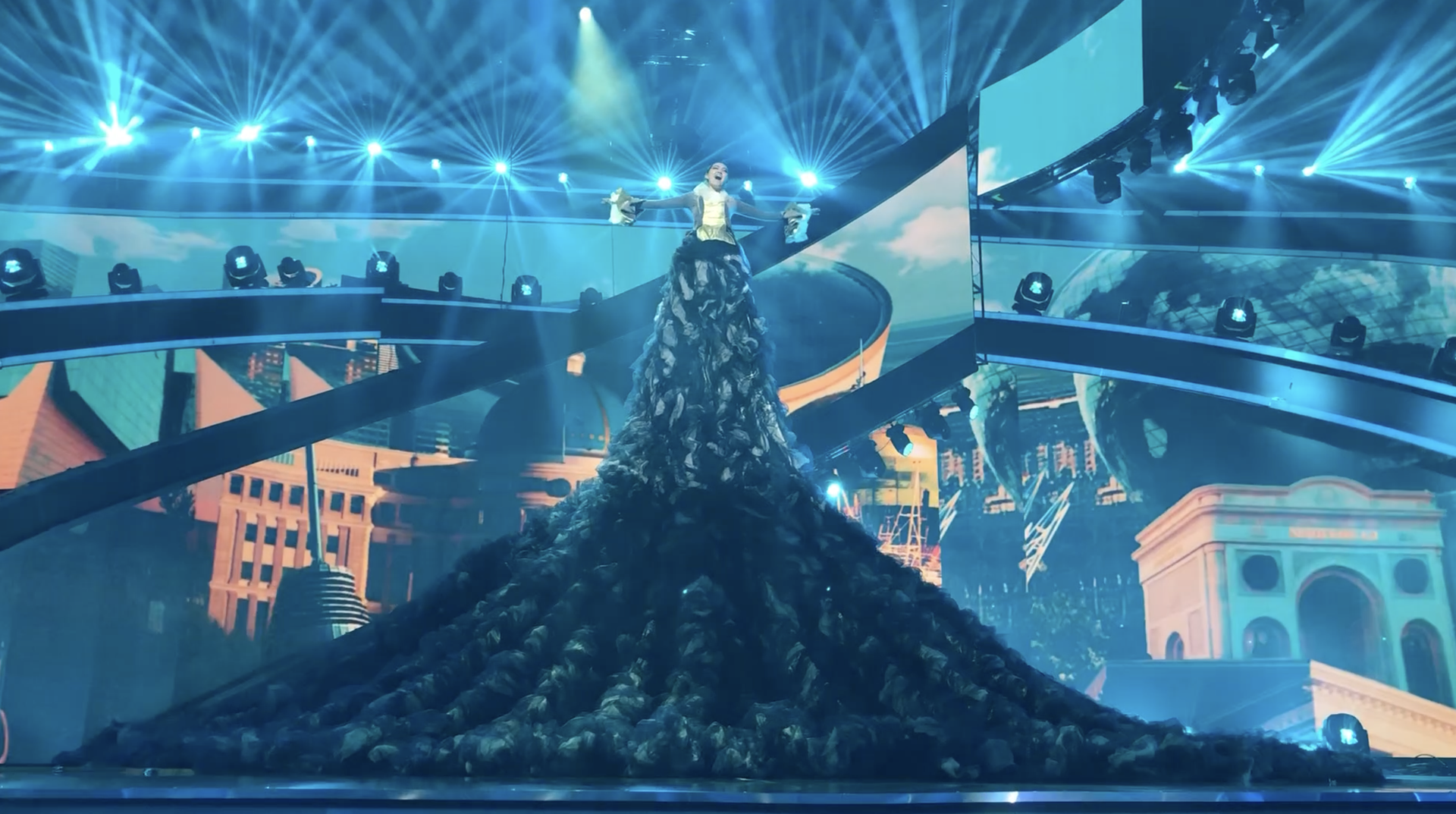 Festival stage concept — Neon Triangle live show